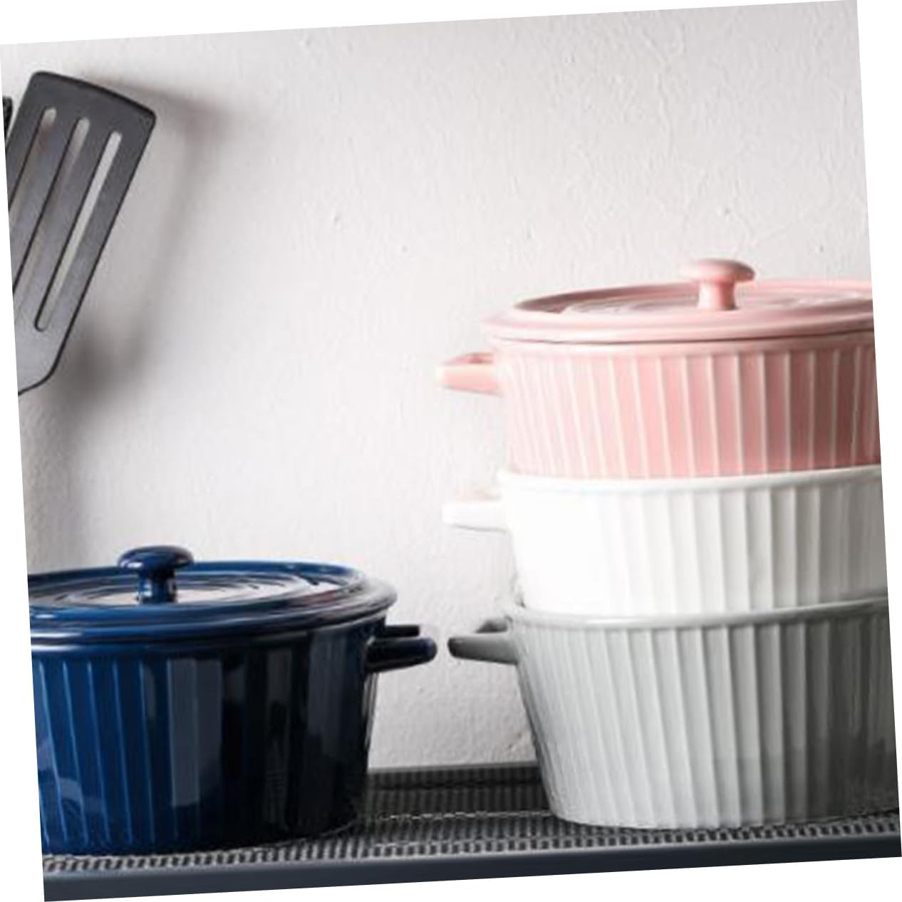 Ceramic Insulated Soup Bowl Lid Double Handles Microwave Dishwasher Safe for Instant Noodles Lunch Box