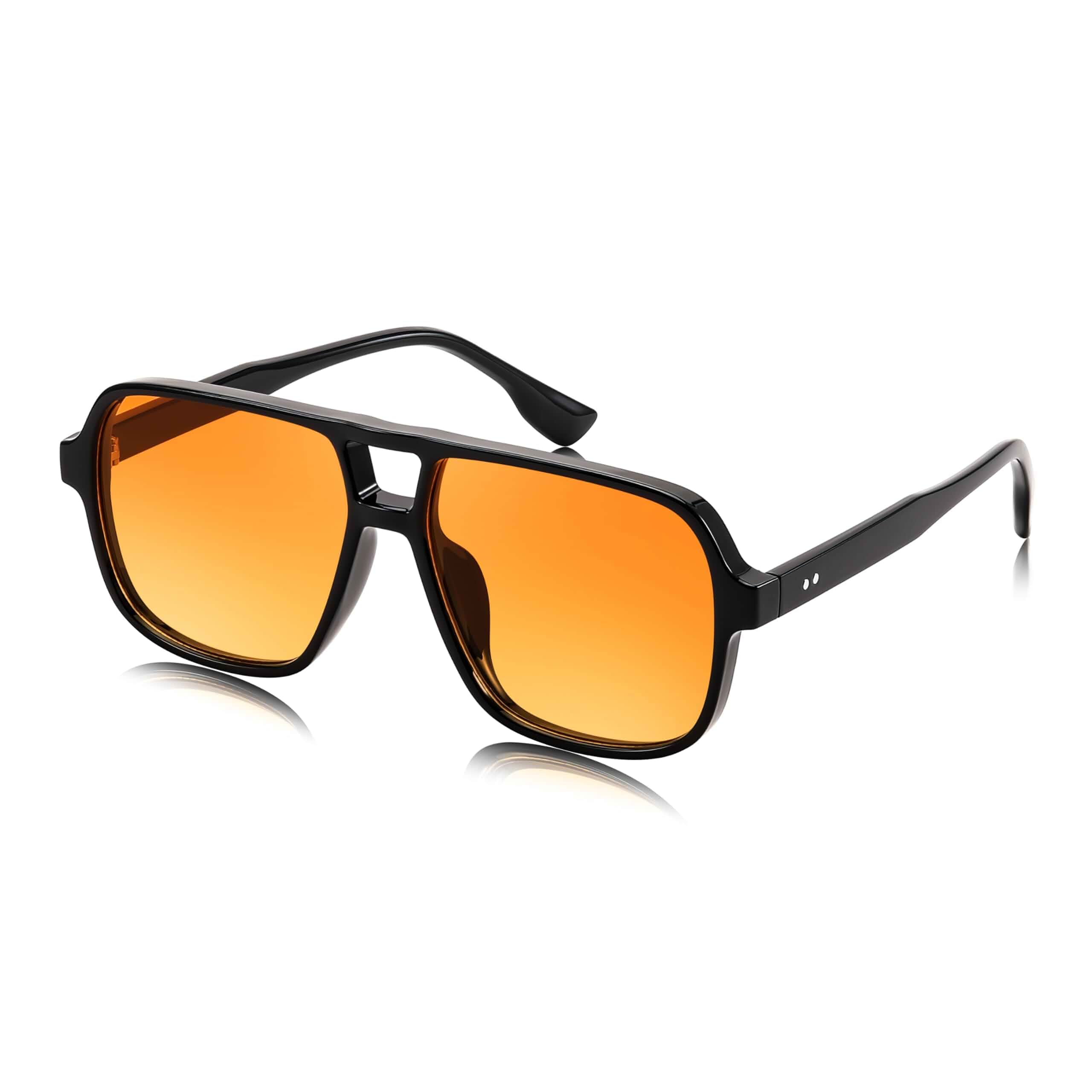 FEISEDY Retro Square Aviator Sunglasses Women Men 70s Vintage Trendy Plastic Frame Sun Glasses B4158