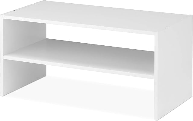 Whitmor Stackable 24" Wide 2-Shelf Storage Organizer, White