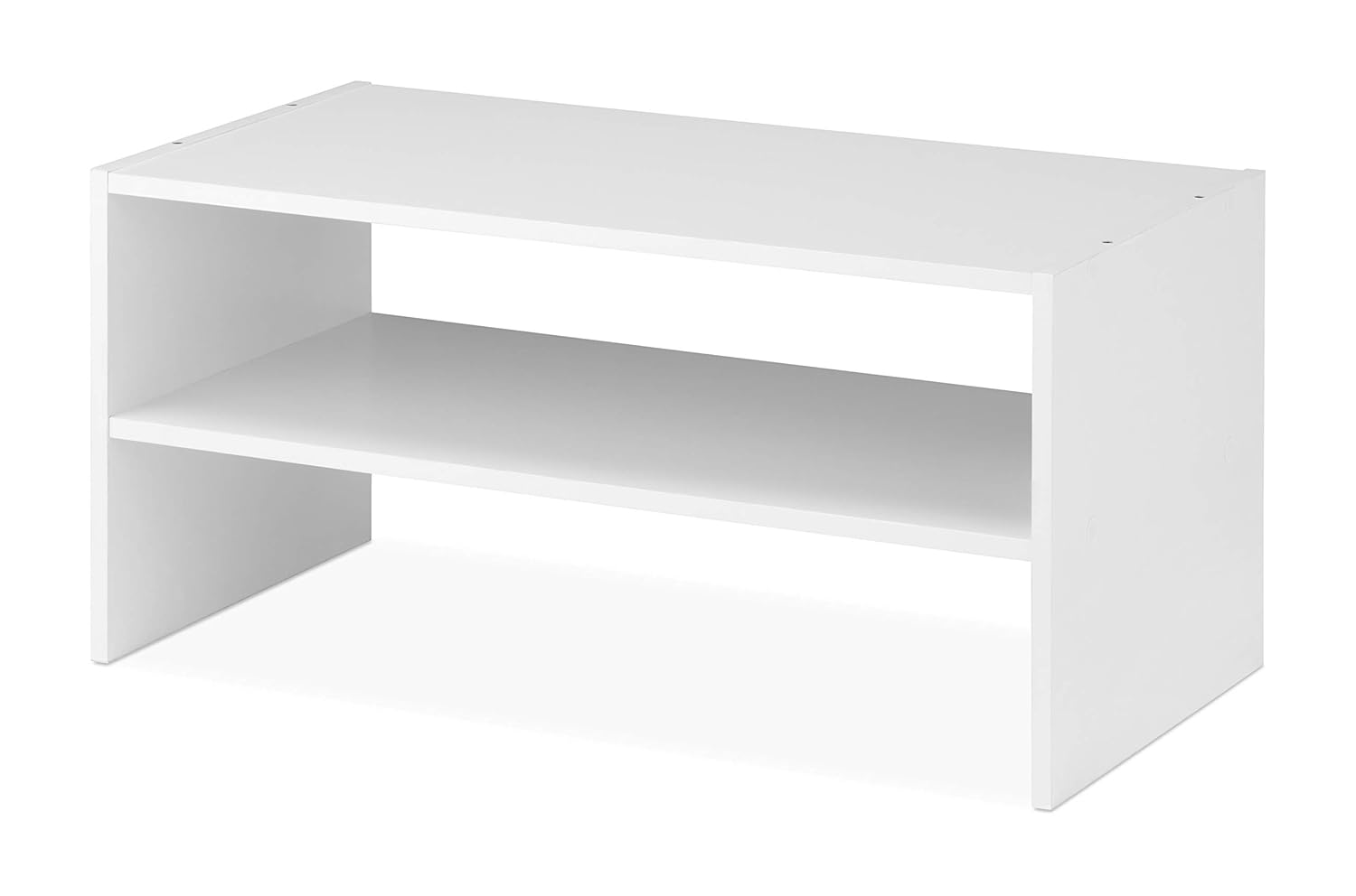 Whitmor Wood Stackable 2-Shelf Shoe Rack White 24 inches