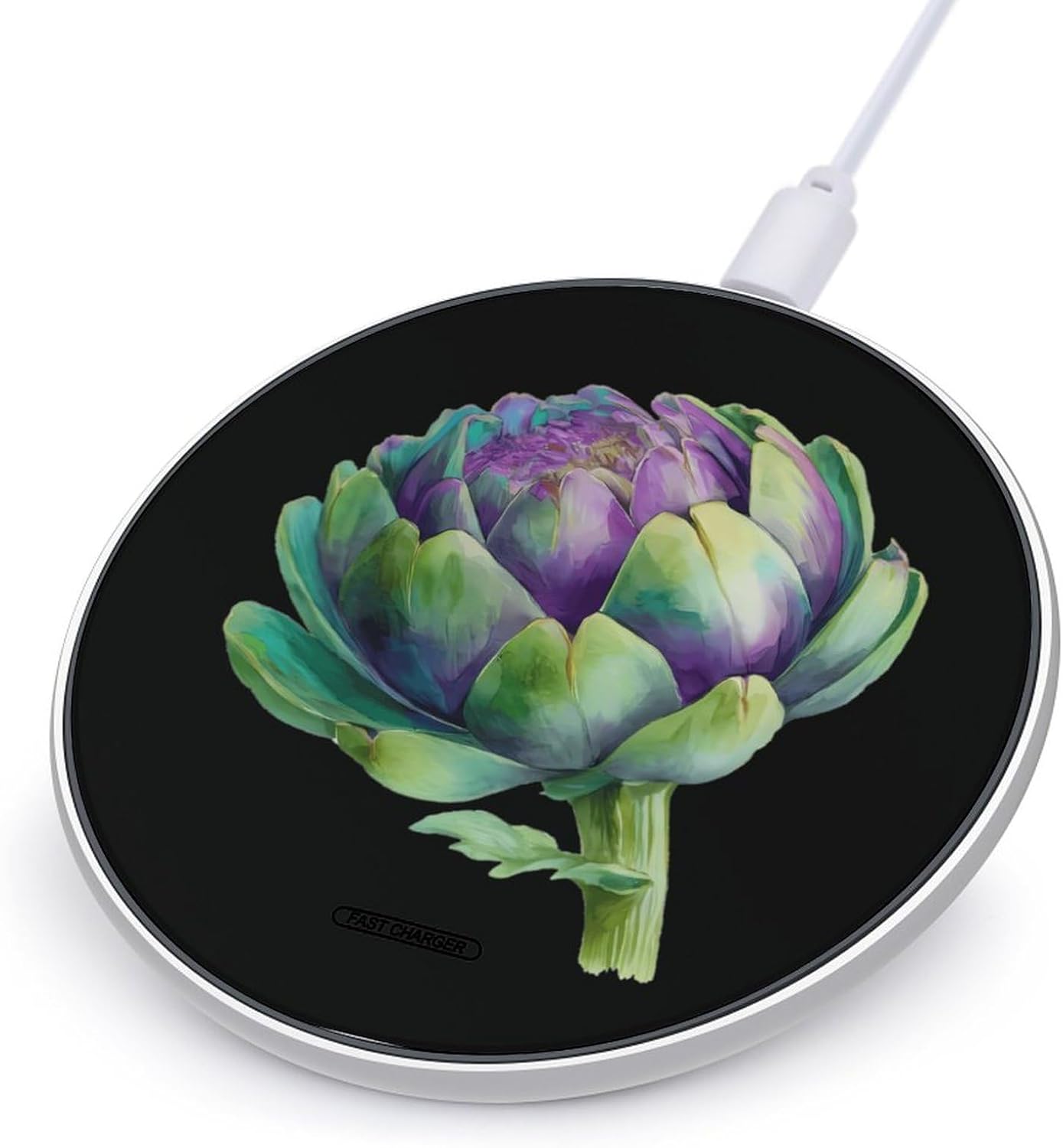 Artichoke Watercolor Funny Wireless Charger 10W Max Fast Wireless Charging Pad Compatible with iPhone Series
