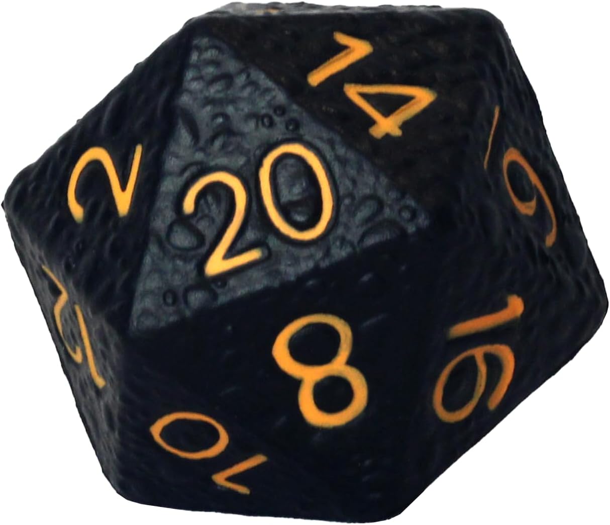 Asteroid Dice Set - Oversized Squishy Foam Dice - Full Polyhedral Dice Set for DND and RPGs - D4 D6 D8 D12 D20 D100 (Lava Black)