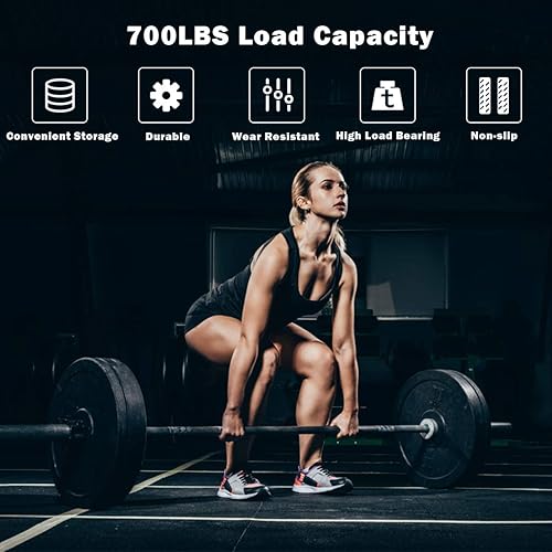Miniatura 5 de Goplus Barra olímpica de 7 pies, barra de peso de 7001000 libras, placas olímpicas sólidas de 2 pulgadas, barra olímpica multiusos, para