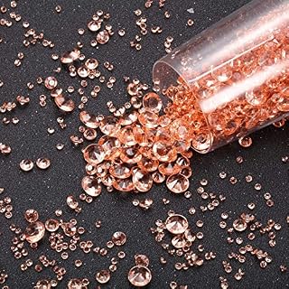 PANYI 4000 Pcs Crystal Diamond Confetti Acrylic Rhinestone Arrangement, 3 Sizes Crystal Rhinestone Vase Filler Decoration Christmas Wedding Birthday Party Table Center Decoration (rose gold)