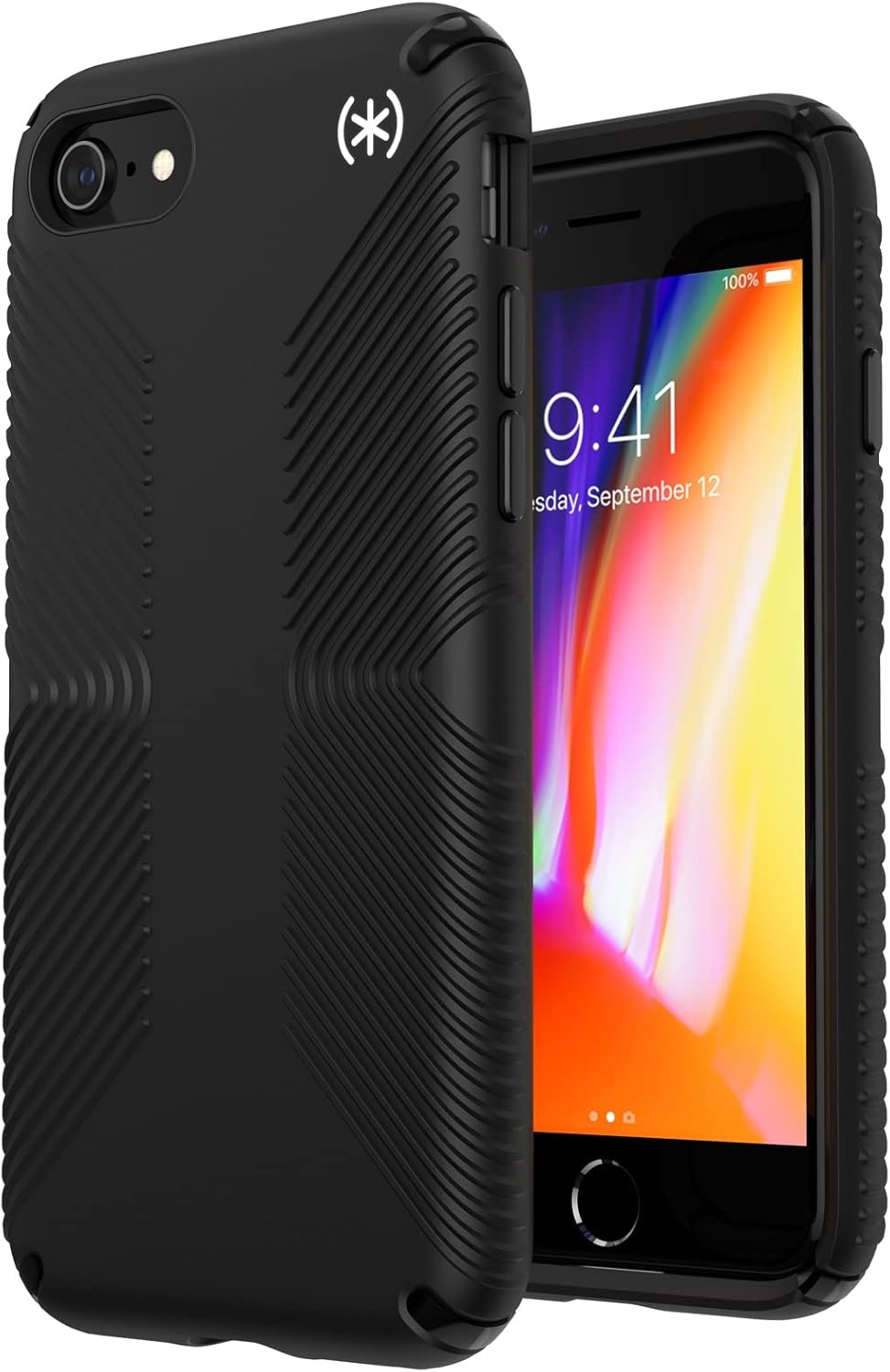 Speck iPhone SE Case - Drop Protection - Fits iPhone 8 & iPhone 7 & Phone SE (2022), iPhone SE (2020) - Scratch Resistant Cases - Slim with Extra Grip & Soft Touch Coating - Black Presido2