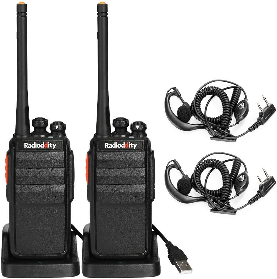 Radioddity R2 PMR446 Walkie Talkie Set 4KM Reichweite Funkgeräte Set 16 Kanäle Wiederaufladbares ...