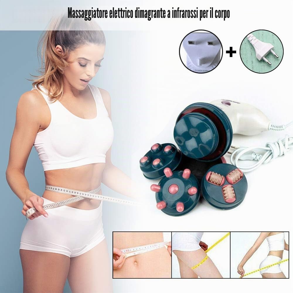 Massaggiatore elettrico anti-cellulite 4 in 1 massaggiatore rassodante anticellulite per collo spalle vita addominale gambe glutei (A)