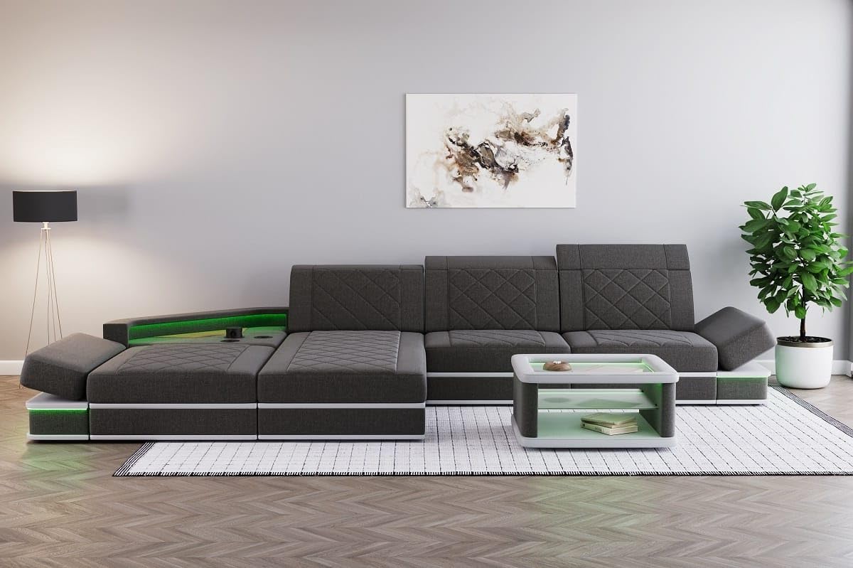 Sofa Dreams Couch Perugia L-Form in Stoff