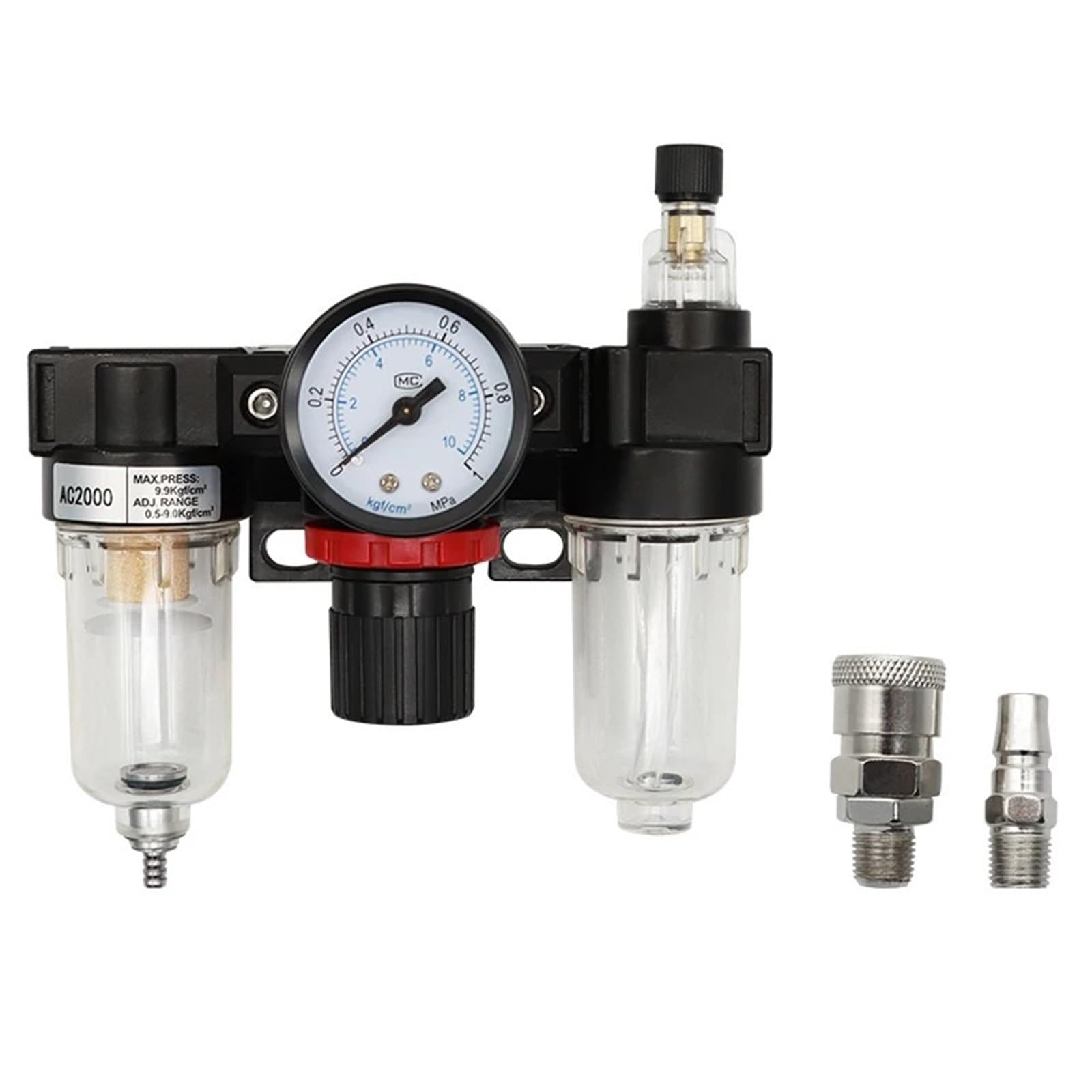 Régulateur de pression AC2000-02 1/4" avec filtre et séparateur d'humidité for compresseur d'air(AC-SMPM20)