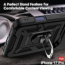TheGiftKart Tough Armor Bumper Back Cover Case for iPhone 17 Pro | Rotating Camera Cover, Kickstand & Ring Holder | 360 Degree Protection Back Cover Case for iPhone 17 Pro (PC & TPU, Black) gallery image