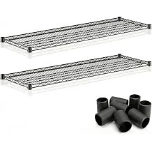 2-Pack 18" x 54" Black Additional Wire Shelf for Shelving Units, Replacement Shelves for Wire Rack
