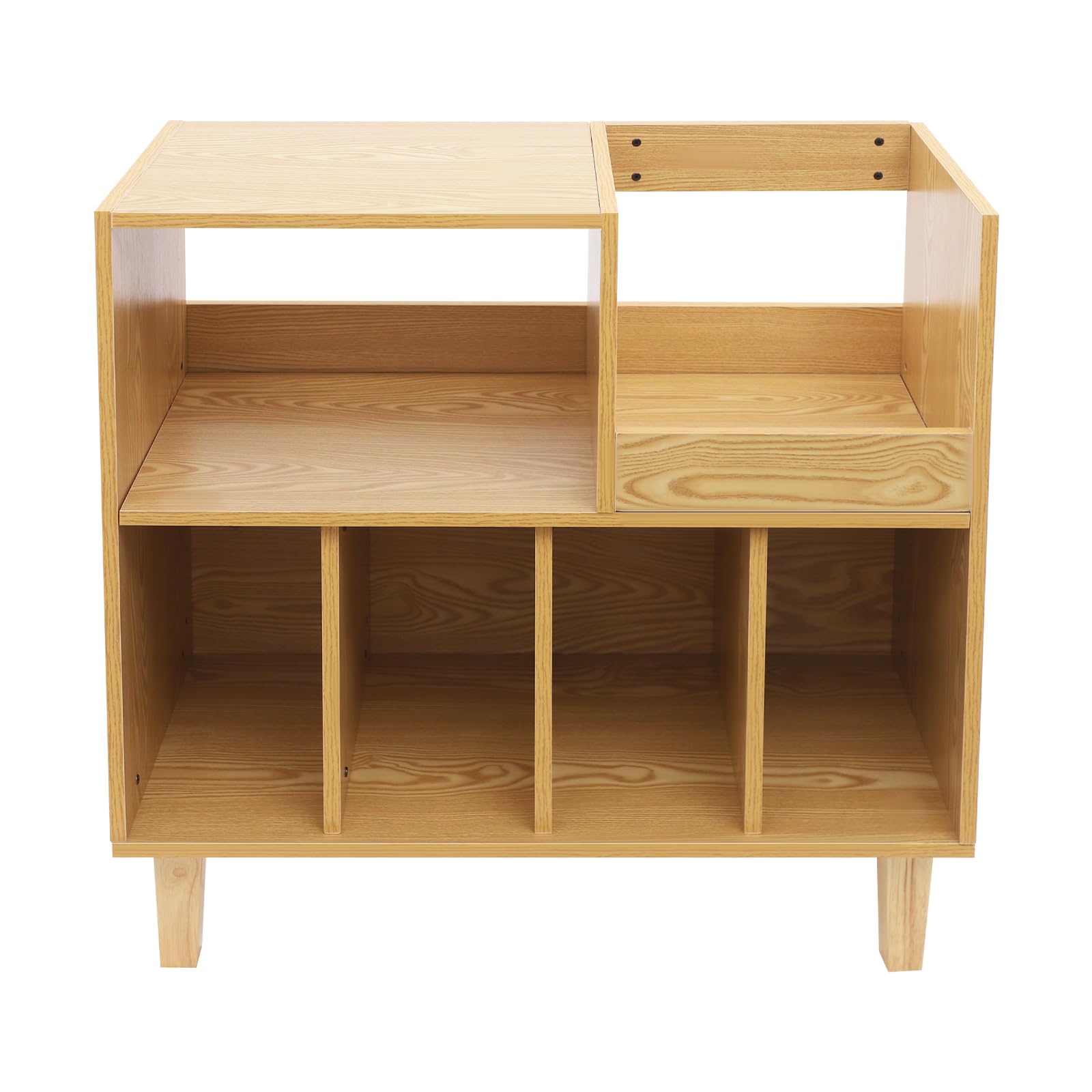 Tocadiscos estante de placa multicapa para sala de estar colección de vinilo almacenamiento con seis compartimentos superficie de mesa para tocadiscos amplificador