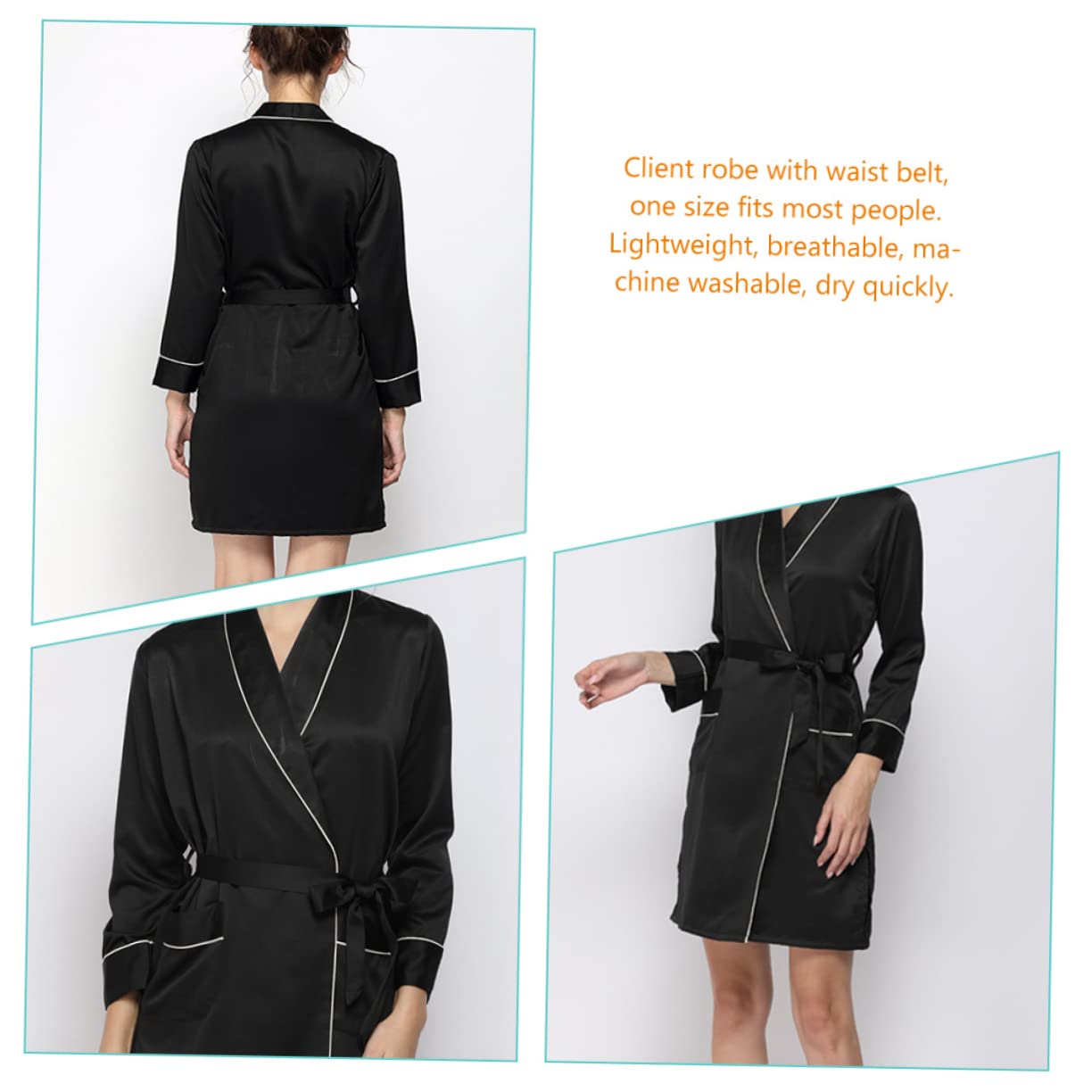 Healeved Unisex Shower Robe for Salon Spa Professional Gown with Design Skin Friendly Material for Hairdressers Home Use Convenient Hair Water Protection