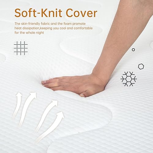 Miniatura 3 de BLKMTY Colchón de tamaño matrimonial de 10 pulgadas, colchón de resortes interiores con colchón de espuma de alta densidad, colchón de resortes