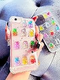 HandmadebyTN Gummy Bear 3D Phone case with Sparkle Glitter on Clear Transparent case. Best for Birthday Gift Christmas Mothers Day iPhone 13 Pro (6.1)