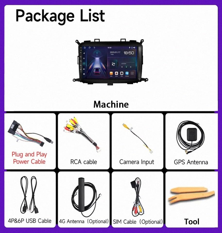 GPS Voiture Navigation Android Auto Écran Tactile 4 Cœurs JAC T6 T8 2015-2018