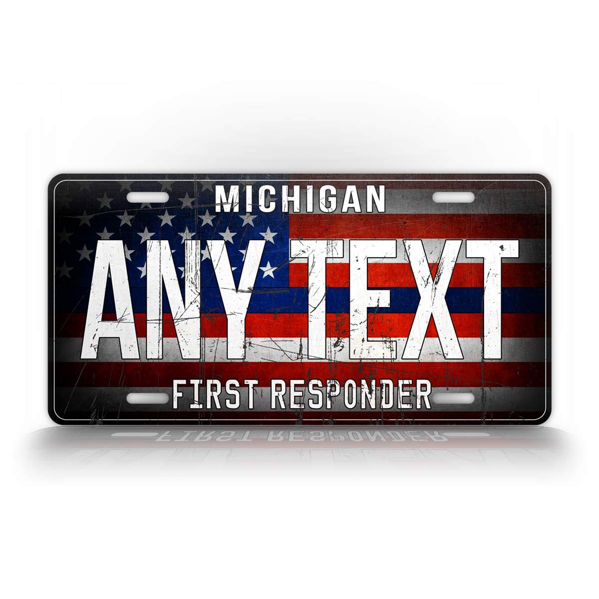 SignsAndTagsOnline Customized First Responder Any Text License Plate Police Firefighter EMT Metal Auto Tag