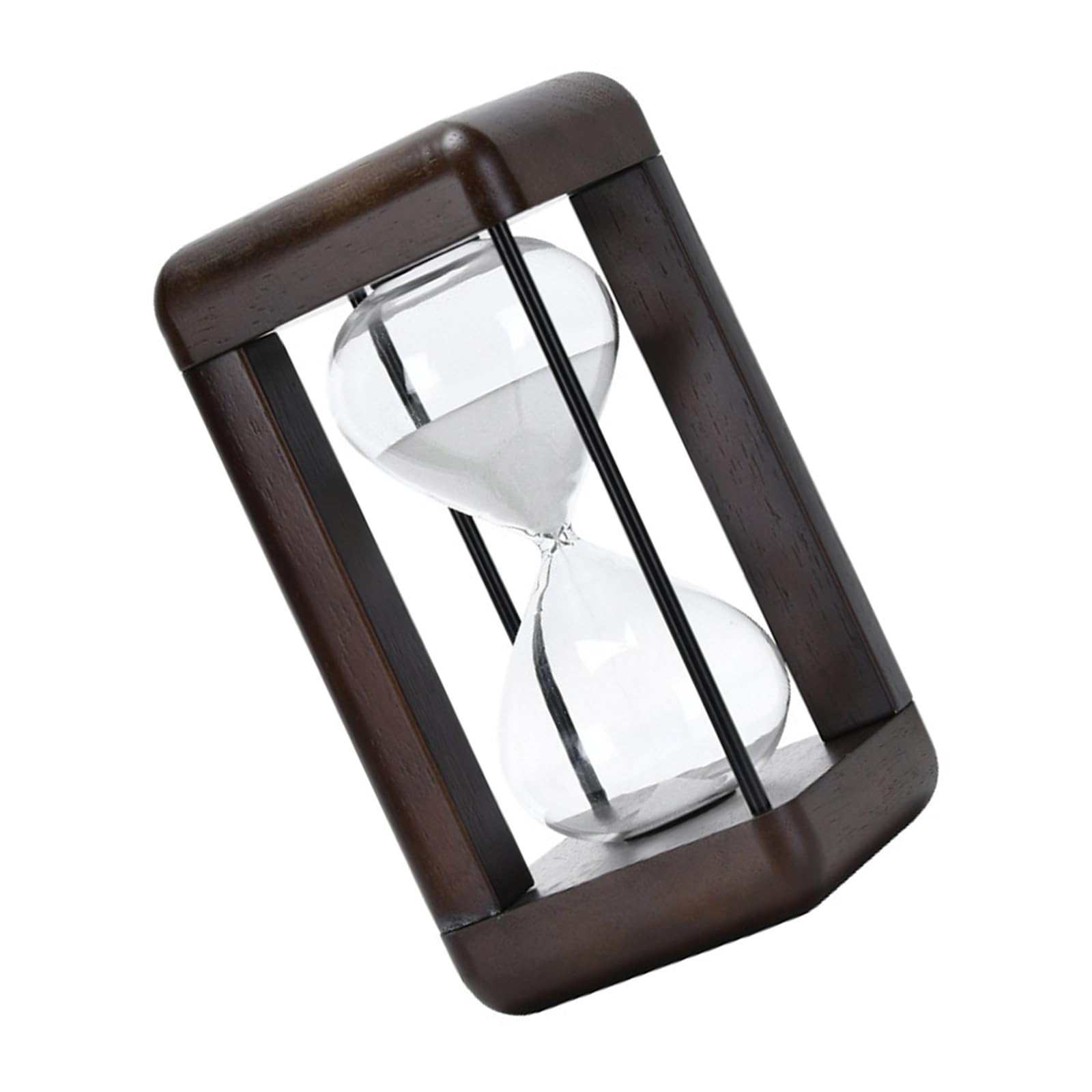 Moderno reloj de arena de 30/60 minutos, reloj de arena grande de madera con arena negra y blanca para actividades cronometradas y decoraciones, temporizador de estudio para estudiantes