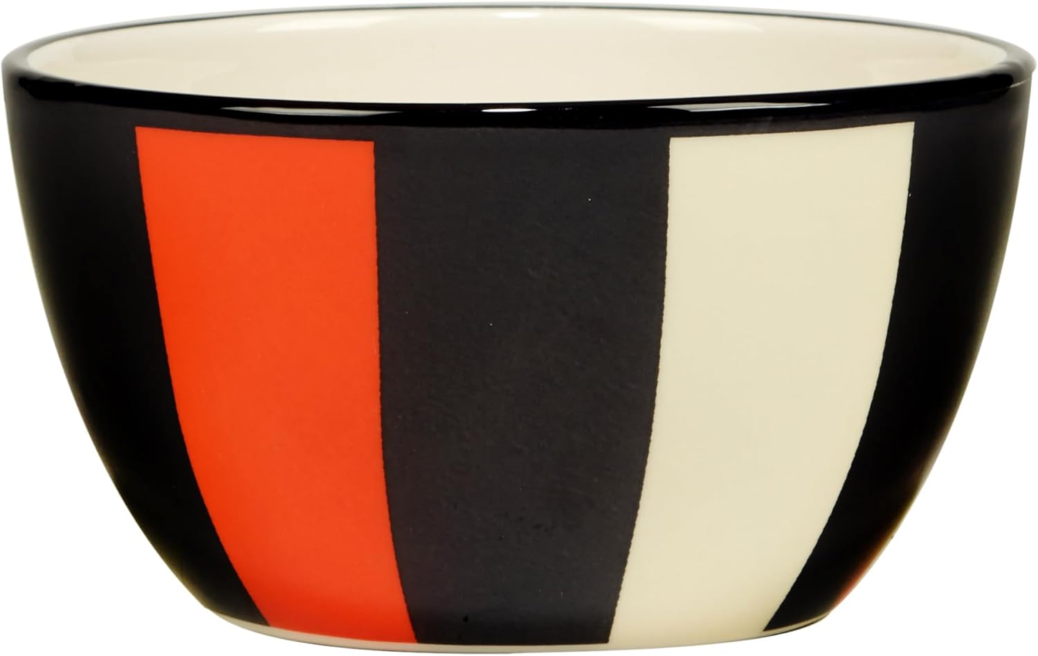 Spooky Halloween Ice Cream & Dessert Bowls – Set of 4 Ceramic 5.5" Bowls with Fun Striped & Polka Dot Patterns – Festive Halloween Serveware for Snacks, Candy, and Seasonal Entertaining