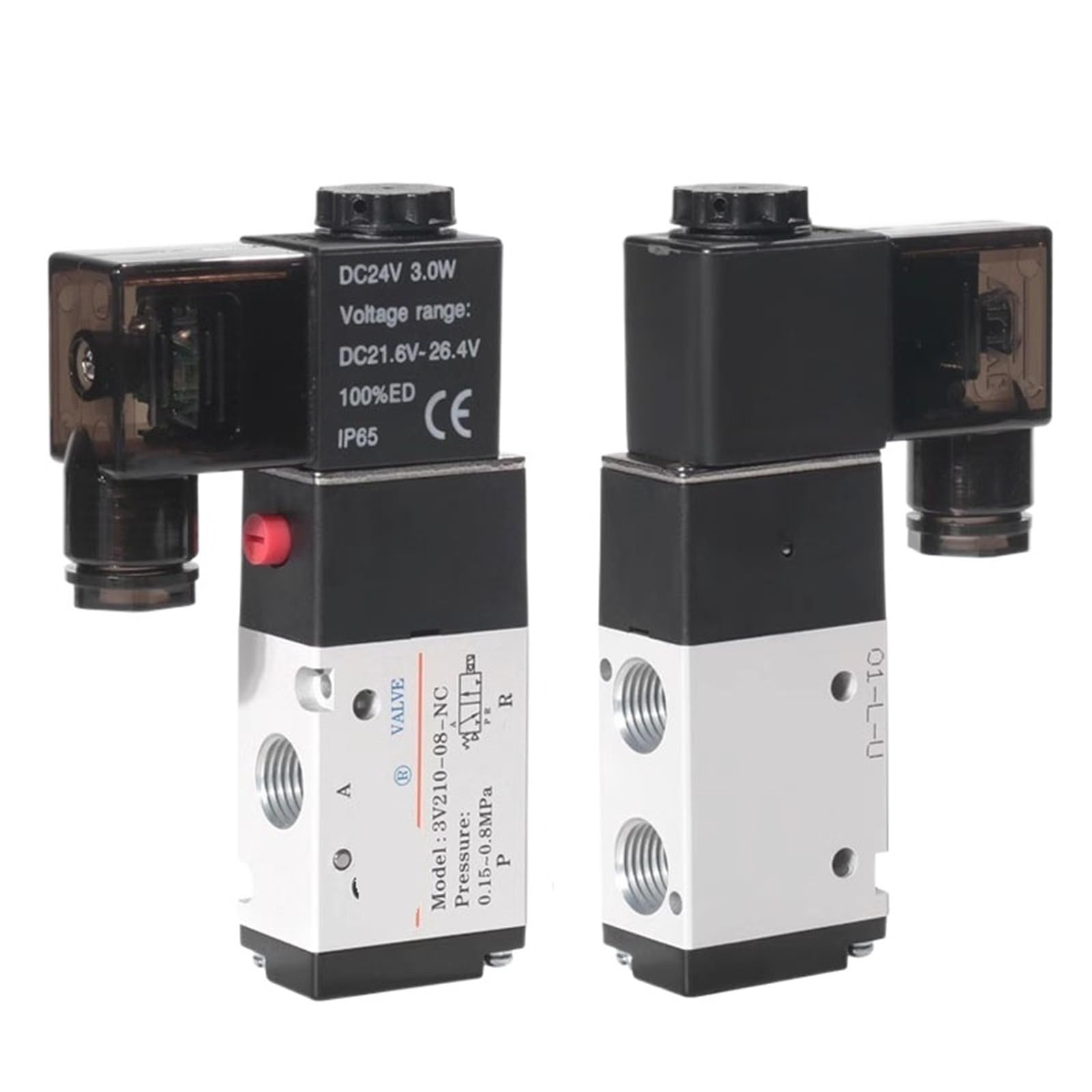 Electroválvula neumática de 3/2 vías 3V110-06, 3V210-08 y 3V310-10, válvula direccional de control de aire, CA/CC 12 V, 24 V, 110 V y 220 V(3V310-08-NO)