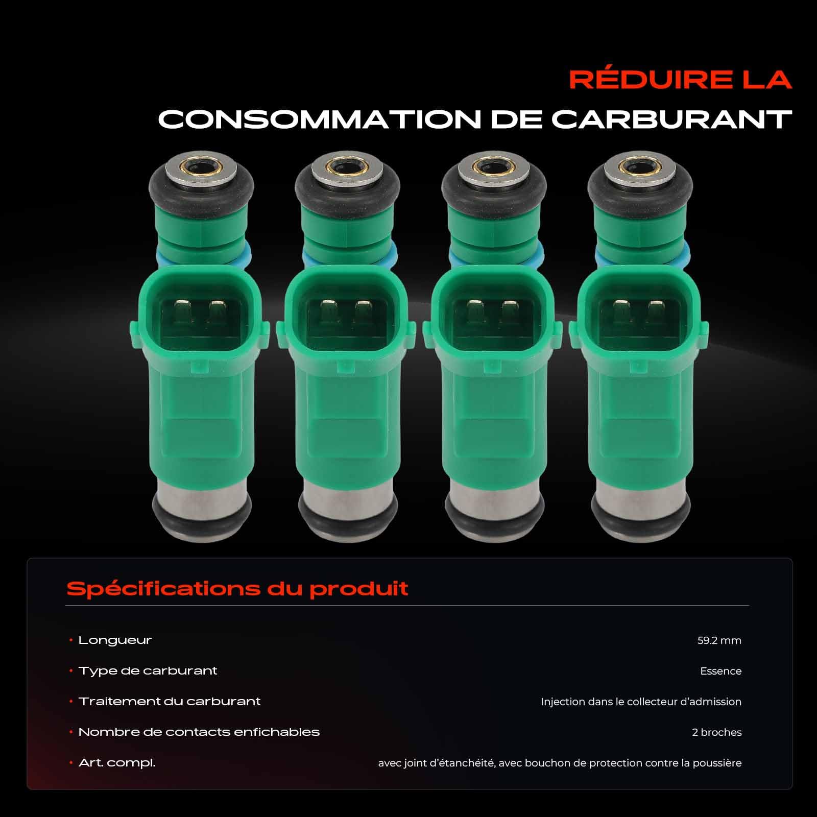 Frankberg 4x Buse d'injecteur de carburant 1984G0 | Compatible avec: 206+ T3E, Bipper AA_, C3 I FC FN, berline 206, Partenaire Combispace 5F, C3 II SC_, 206 Hatchback 2A/C