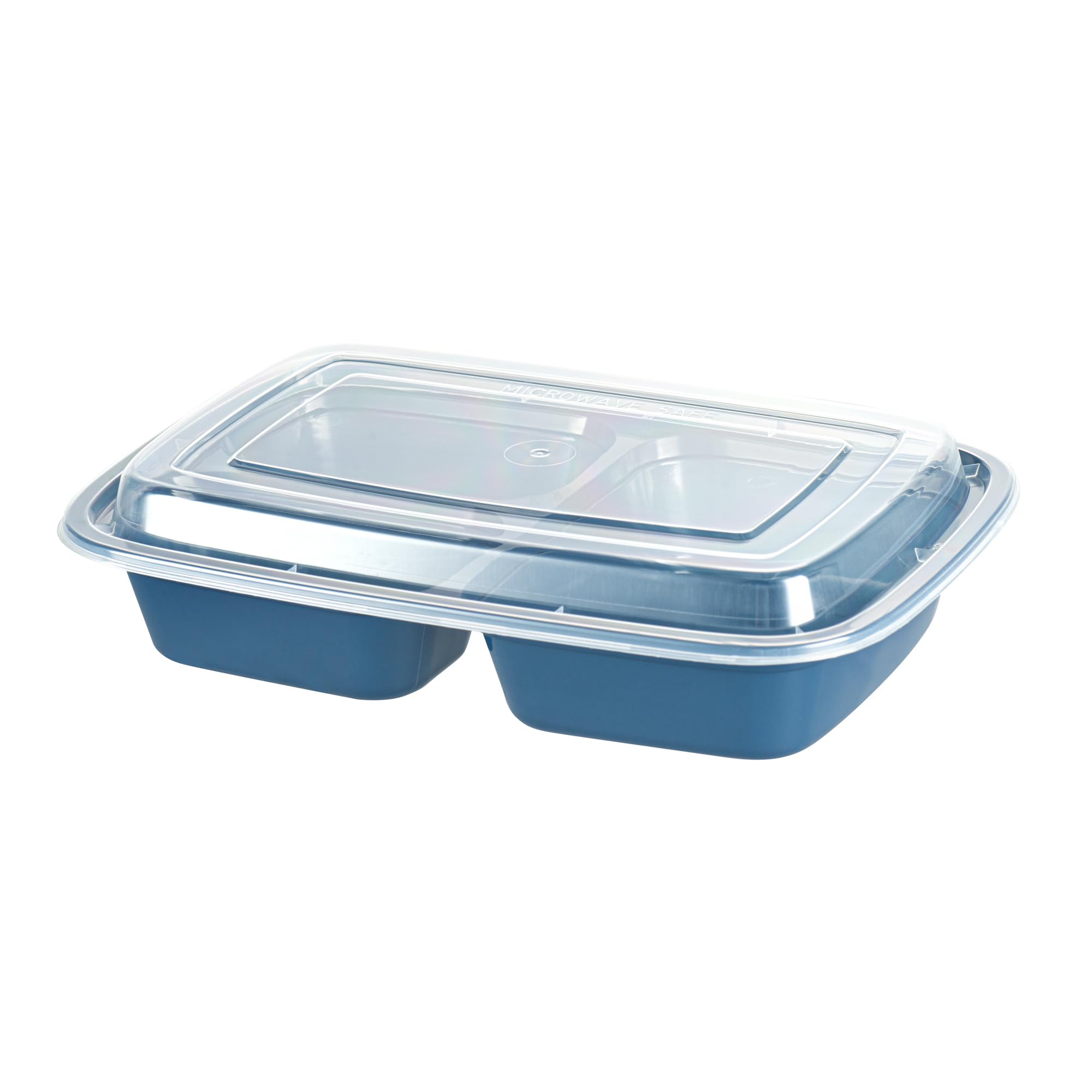 Restaurantware Asporto - Cajas para llevar con compartimentos de 26 onzas, 100 recipientes de preparación de comidas para microondas, 3 compartimentos, con tapas de plástico transparente, recipientes