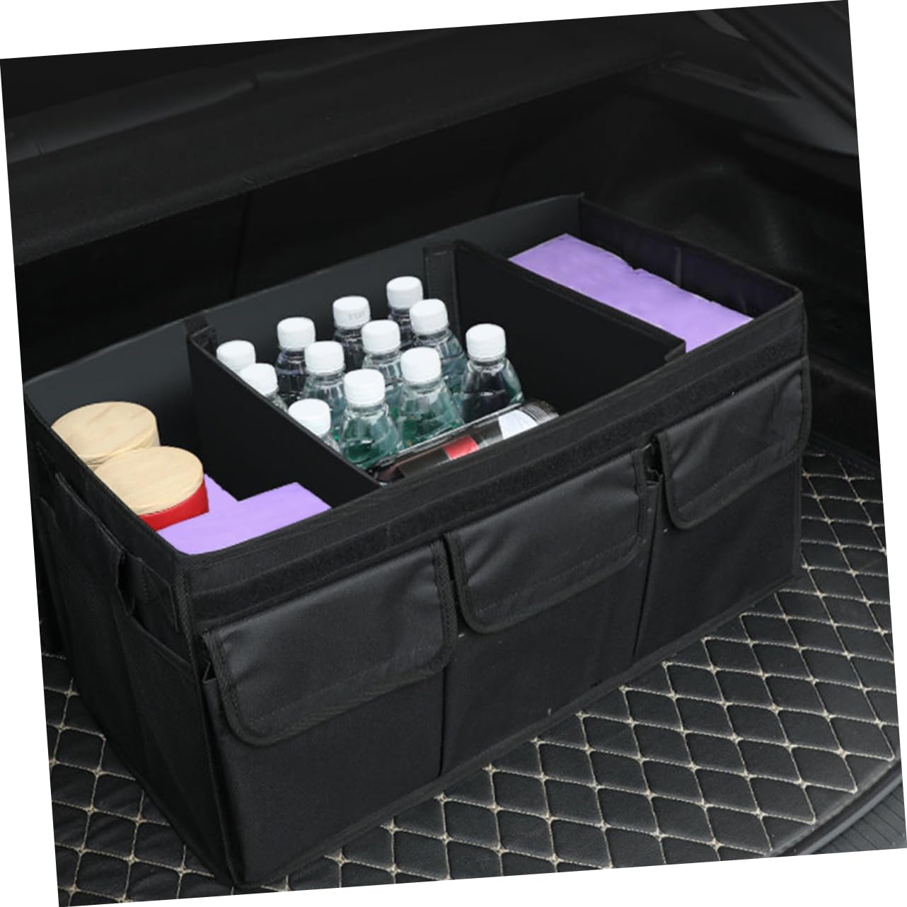 Zerodeko Organizer Box per Bagagliaio Auto, Scatola Organizer Oxford Nero, Grande Capacità, Pieghevole e Pratica per Riordino Rapido in Auto e Casa