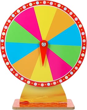 Didiseaon Lottery Turntable 14 Inch Desktop Prize Wheel Spinner with Stand for Party Games Trade Shows and Event Entertainment