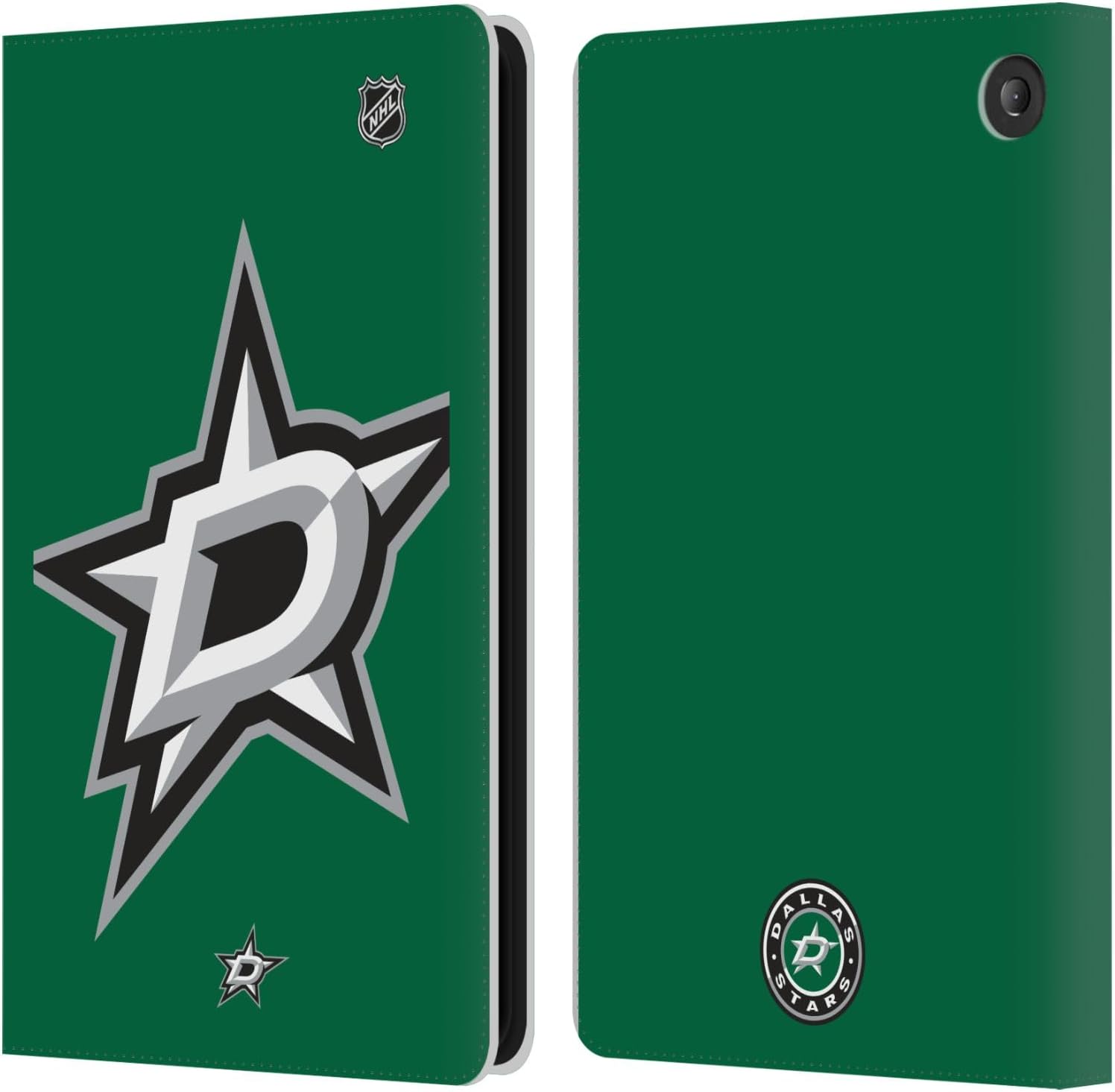 Head Case Designs Officially Licensed NHL Puck Texture Dallas Stars Leather Wallet Case Compatible with Amazon Fire Max 11 2023