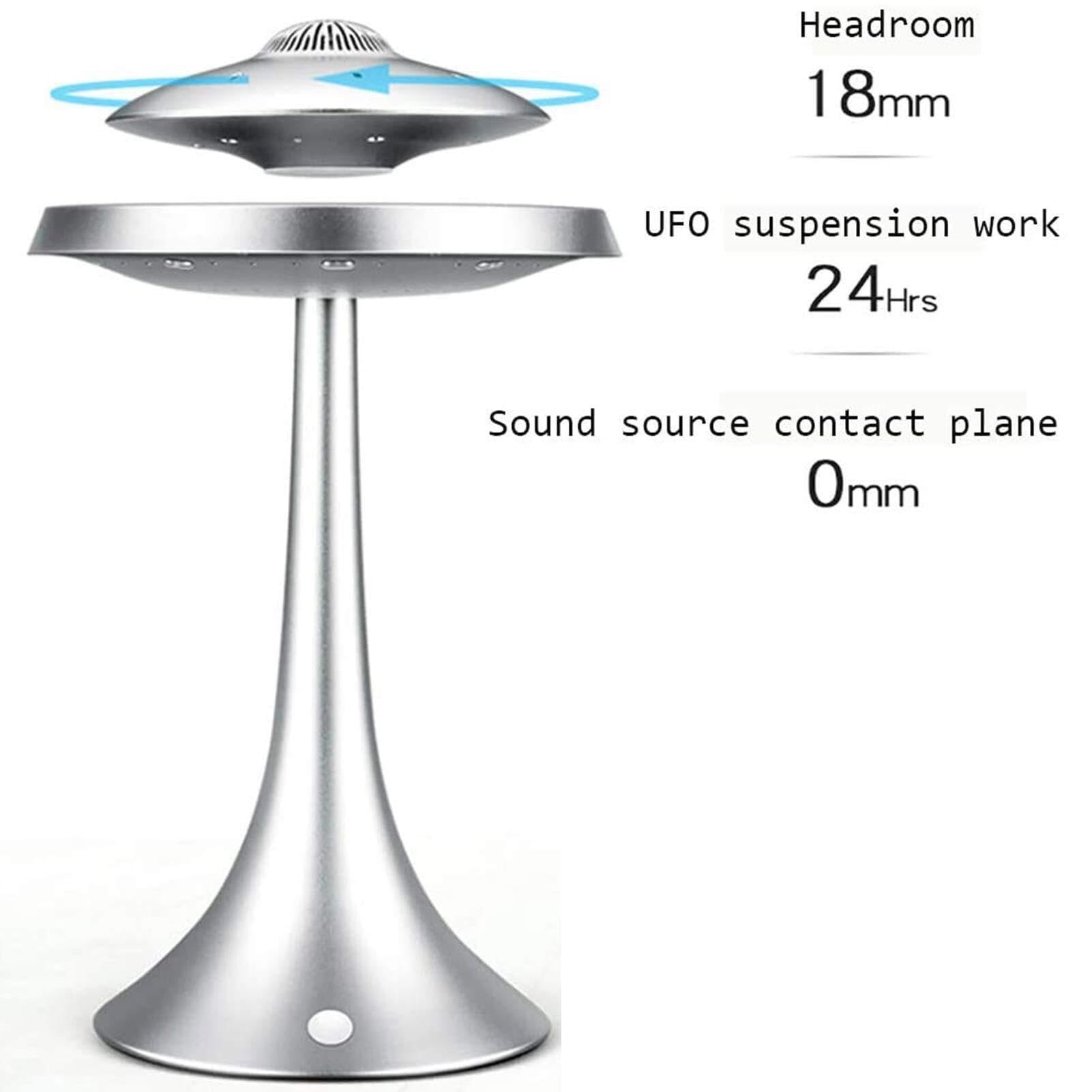 Altoparlante a levitazione magnetica, altoparlante Bluetooth UFO con ricarica wireless, altoparlante Bluetooth con lampada a LED con suono stereo da 5 W, rotazione a 360°, per la casa