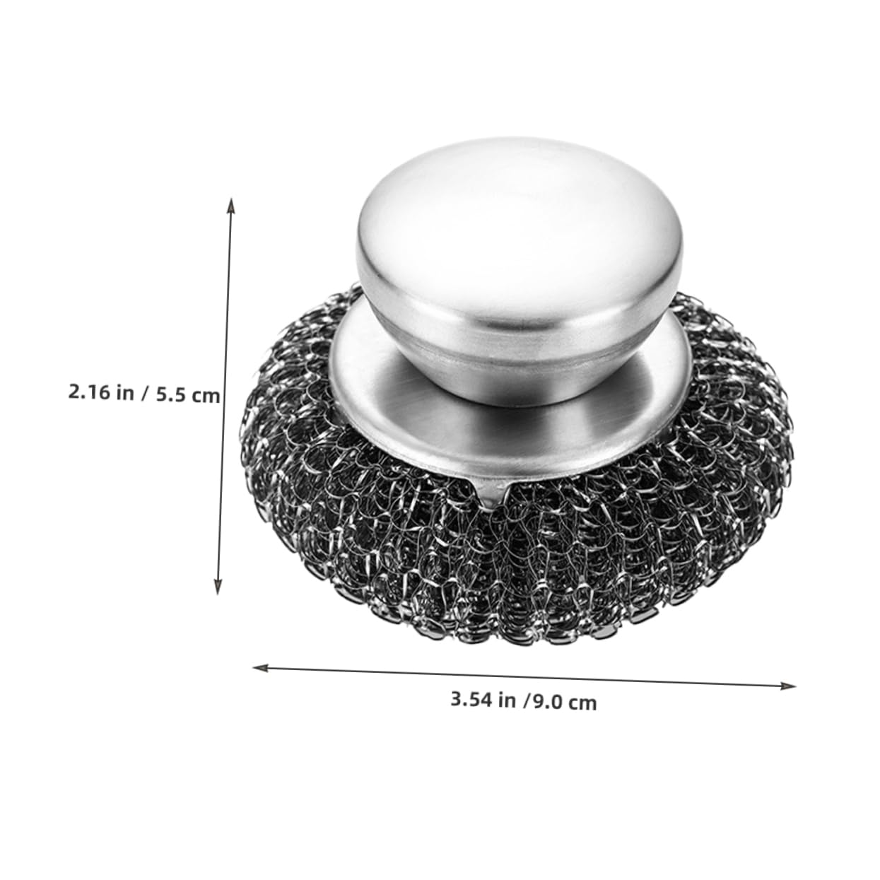 IWOWHERO Stainless Steel Scrubber with Handle Non Scratch Steel Cleaning Pads for Tough Stains for Pots Pans Dishes and Grills Kitchen