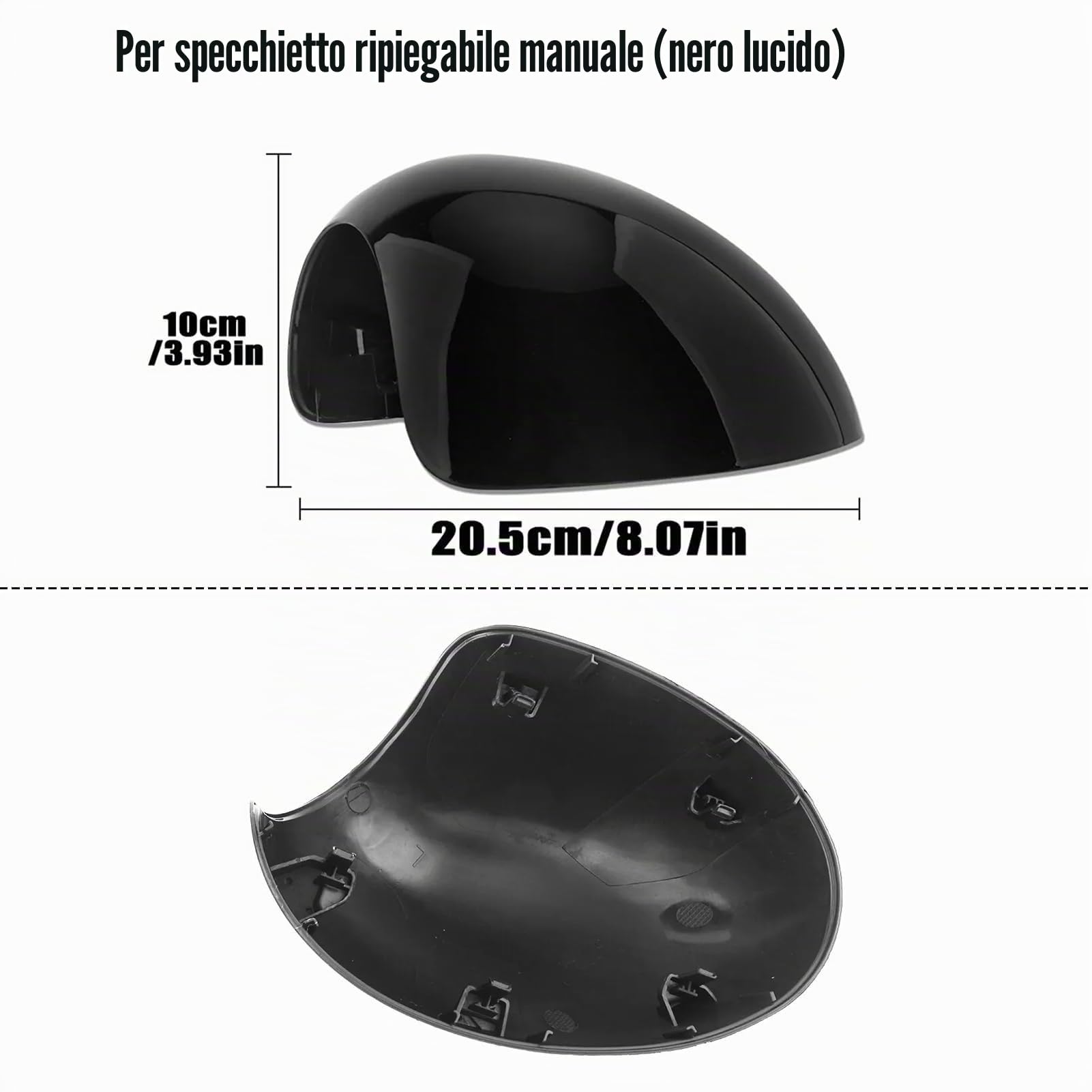 TTCR-II 2 PCS Calotte Specchietti Compatibile con Mini Cooper R56 Copri Specchietti R55 R56 R57 R58 R59 R60 R61 Calotta Specchietto 2007 2008 2009 2010 2011 2012-2015 (Specchio pieghevole manuale)