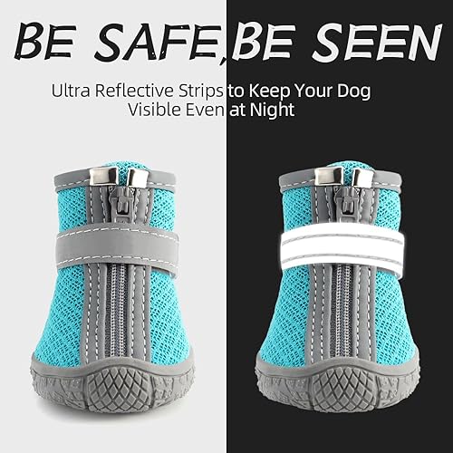 Miniatura 4 de Zapatos para perros pequeños, botas transpirables para perros, protectores de patas para caminar al aire libre, zapatos para cachorros con tiras