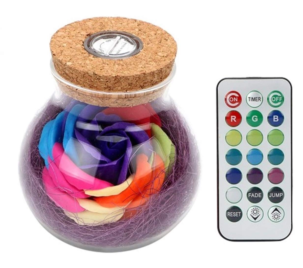 1 Pack RGB Dimmer Lamp LED Night Lights Romantic Bulb Rose Flower Christmas Light Baby Impassioned Fashionable Unicorn Star Bulbs Bedroom Lamps Indoor Outdoor Holiday Decorations, Type-01