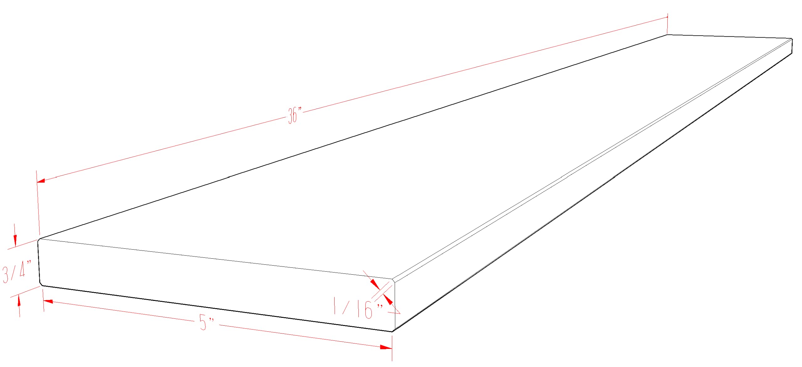 White Carrera Marble Saddle - Size 36 x 5 inch - Polished
