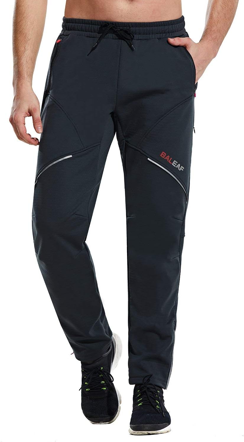 BALEAF Men's Thermal Windproof Cycling Pants Fleece Mountain Bike Pants Winter Cold Weather Running Gear : Clothing, Shoes & Jewelry