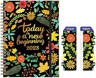 Weekly Planner 2023, 12-Month Weekly Diary, A5 Spiral Weekly Planner and Notebook, Hard Cover, Large Size 15.8 x 21.7 cm