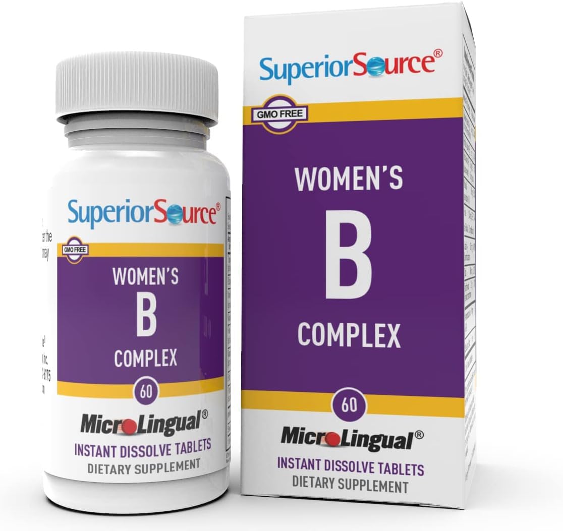 Superior Source Women?s B Complex – Energy Support Supplement for Women – Multivitamin with Vitamin B12, Vitamin B3 & More – B Vitamin Supplement Aids Heart Health – 60 Sublingual Dissolving Tablets Superior Source Women?s B Complex – Energy Support Supplement for Women – Multivitamin with Vitamin B12, Vitamin B3 & More – B Vitamin Supplement Aids Heart Health – 60 Sublingual Dissolving Tablets
