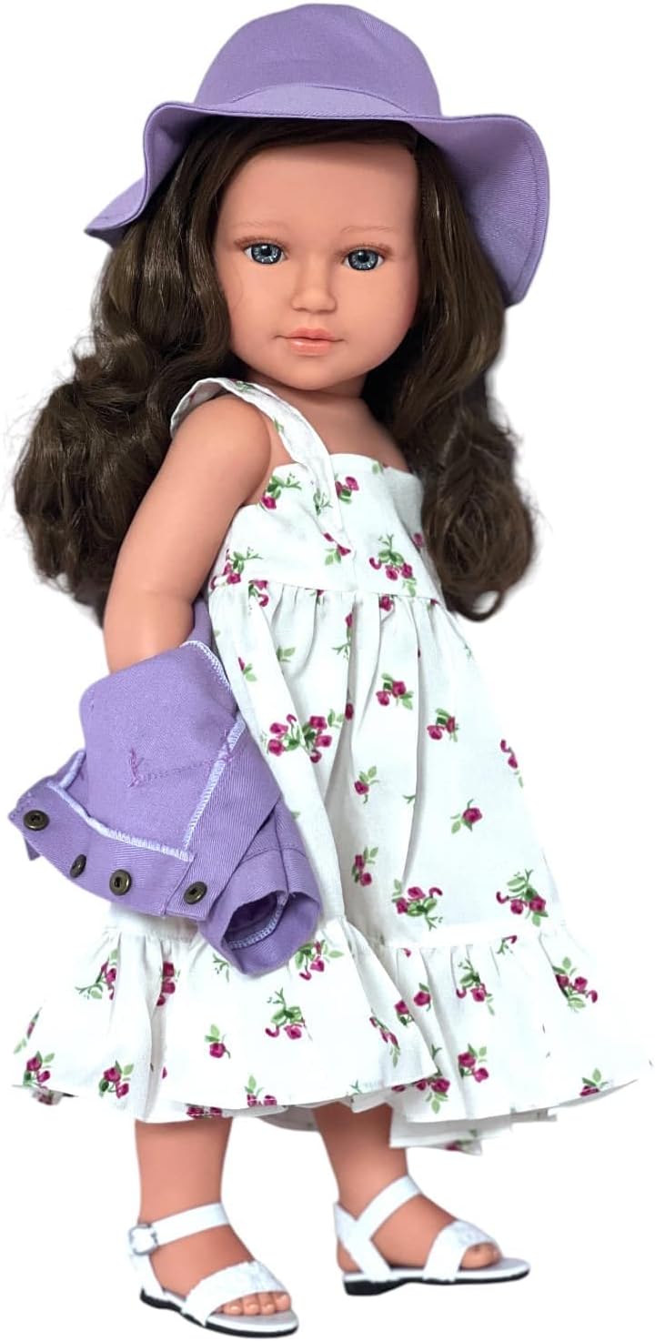 Kennedy and Friends Complete Outfits for 18 Inch Fashion Girl Dolls- 18 Inch Doll Clothes That Fits All 18 Inch Dolls (Lavender Floral Dress)