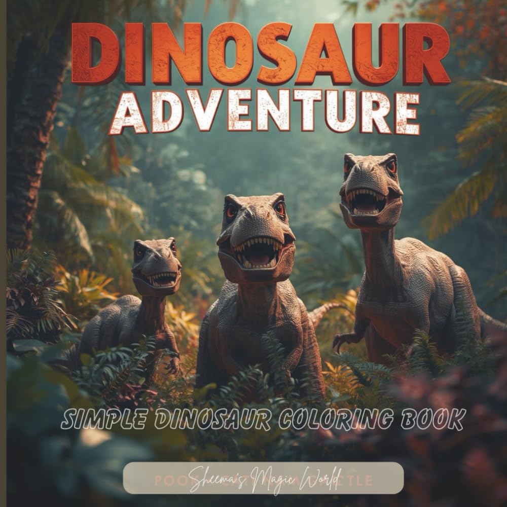 Dinosaur Adventure: Simple and Fun Coloring Book