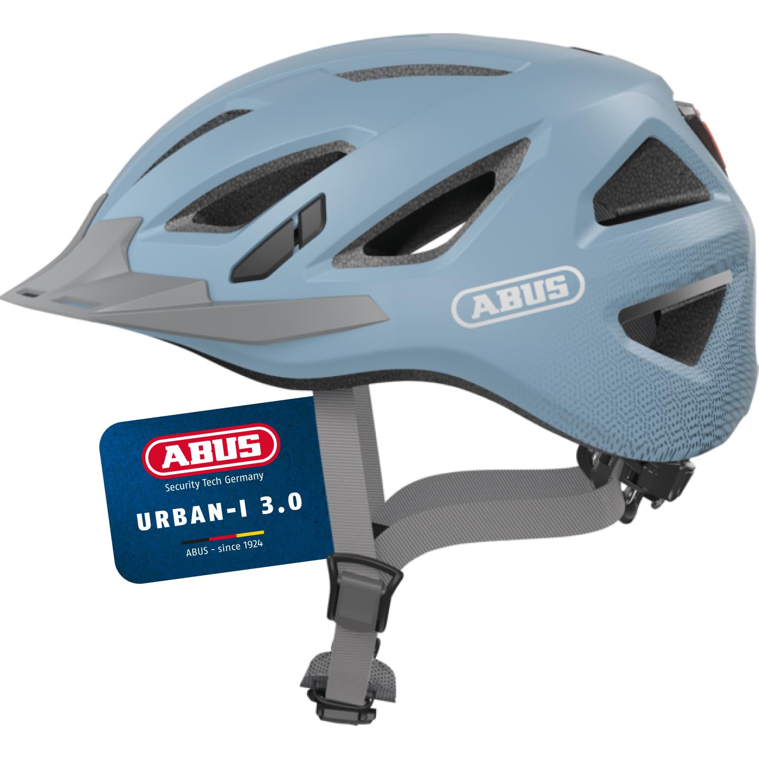 ABUS Stadtthelm Urban-I 3.0 - Casque de vélo avec feu arrière, visière et fermeture magnétique - pour femmes et hommes