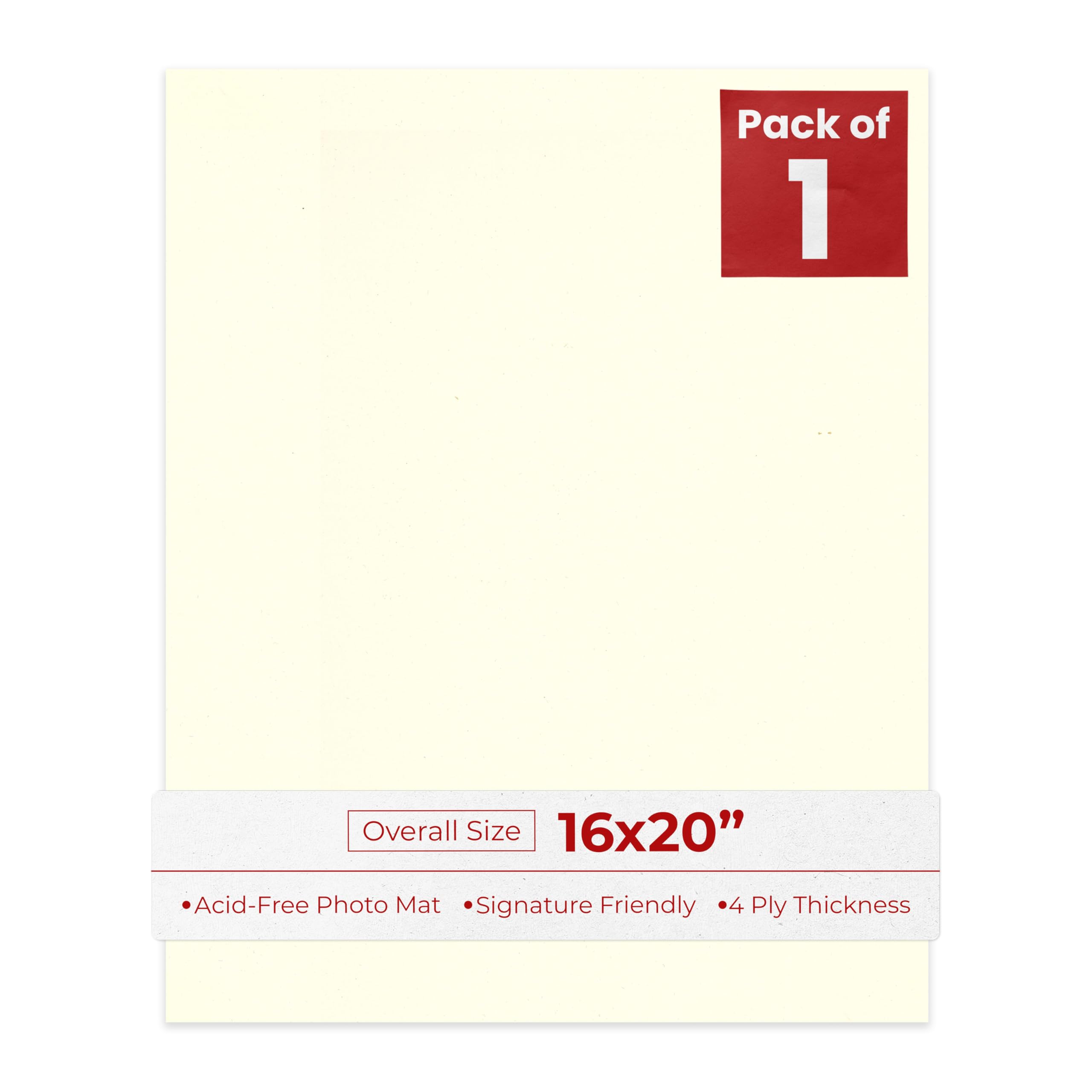 Textured Cream 16x20 Backing Board - Uncut Photo Mat Board