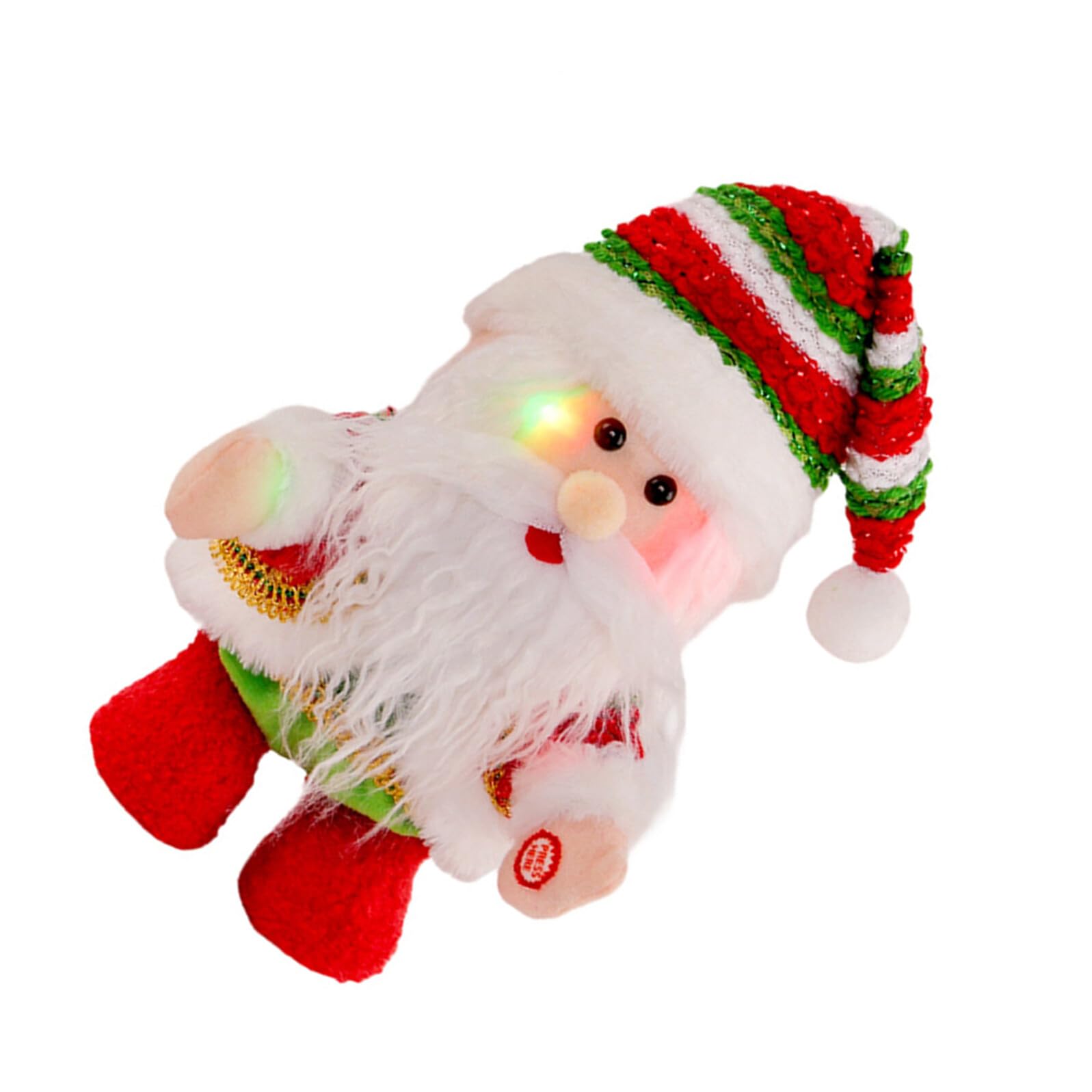 Babbo Natale Elettrico Musicale con Luci per Feste Natalizie Giocattolo Decorativo da Tavolo e Auto Addobbo Festivo per Ufficio Casa e Eventi Invernali Batteria Non Inclusa