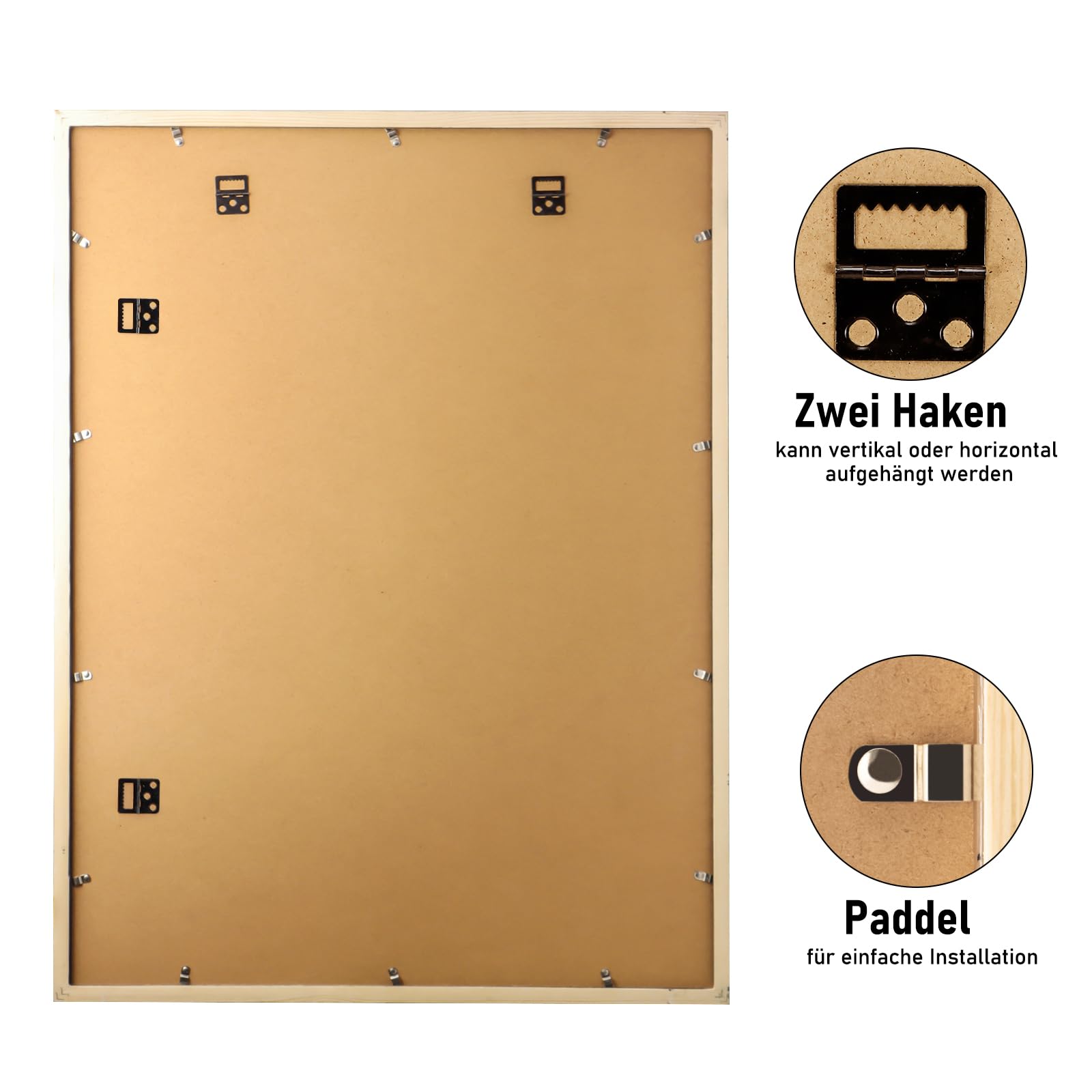 Bilderrahmen 60x80cm Schwarz Echtholz mit Passepartout Pine Holz Rahmen mit Bruchsicherem Acrylglas Kieferholz Fotorahmen schwarz bilderrahmen picture frame