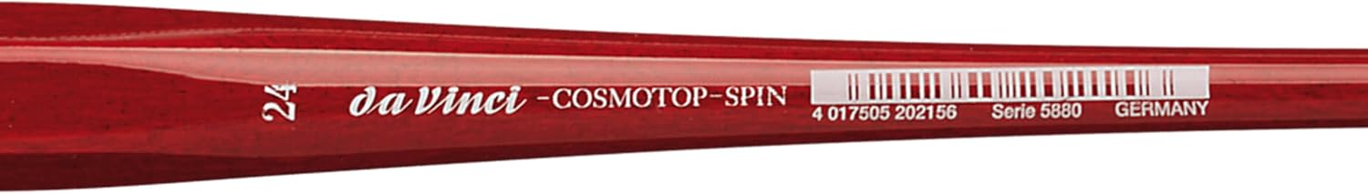 da Vinci Watercolor Series 5880 CosmoTop Spin Paint Brush, Flat Synthetic with Red Handle, Size 24 (5880-24)