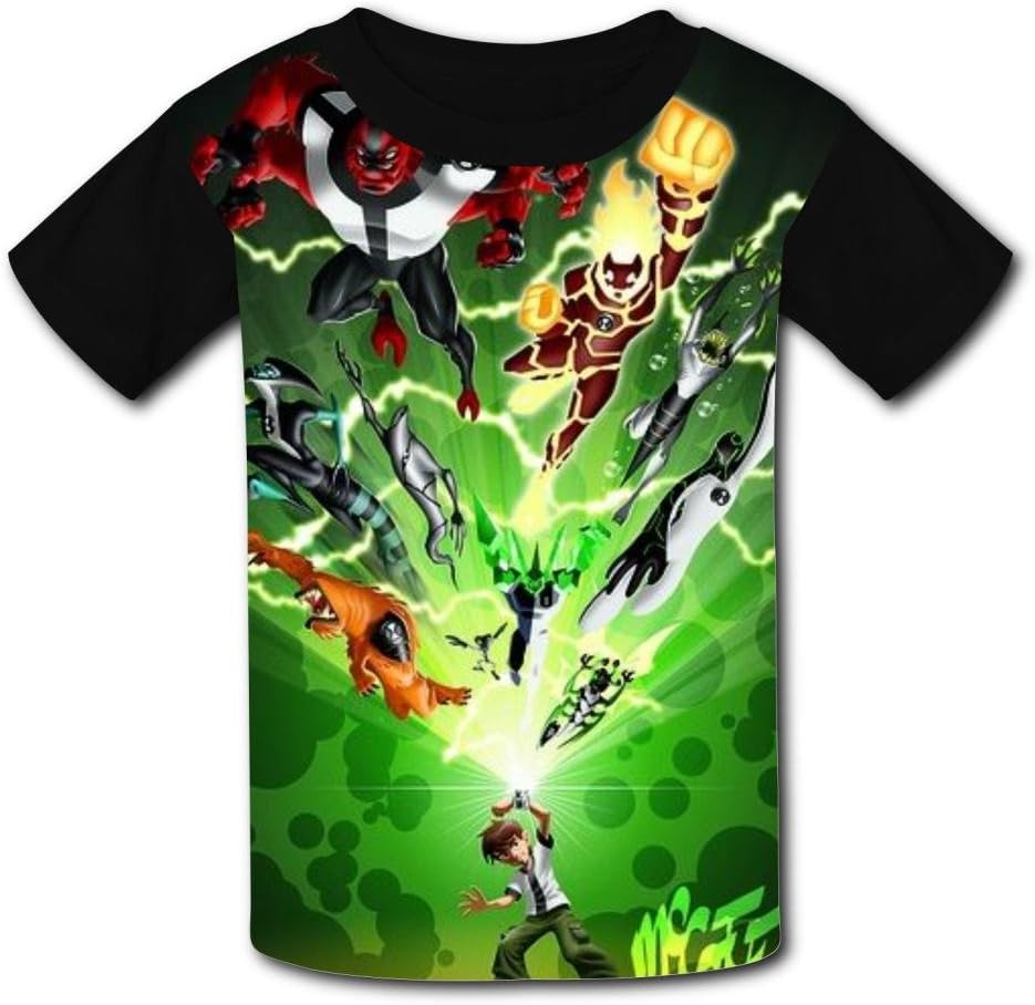 Ben-Ten Kids Fashion 3D Printing Short Sleeve Tshirts for Boys Girls
