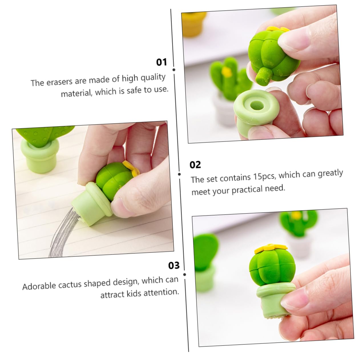 サボテン消しゴム Amazon | Adam Victor クリエイティブサボテン消しゴム - 8種類