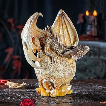 Pacific Giftware Golden Bronze Venus Dragon on Celestial Globe Detailed Resin Figurine for Dragon-Themed Home Decor Ideal for Collectors and Unique Gifts 5 Inches