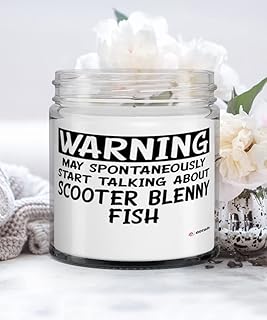 Funny Scooter Blenny Candle Warning May Spontaneously Start Talking About Scooter Blenny Fish 9oz Vanilla Scented Candles Soy Wax