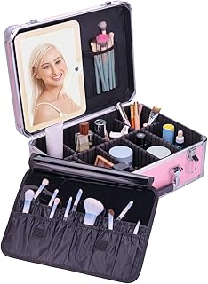 CHENGLIN Estuche de maquillaje con espejo ilu...